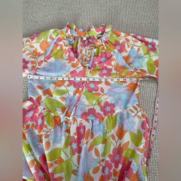 J. Marie Women’s XS Ava Mae Multicolor Floral Long Sleeve Maxi Dress - Picture 9 of 10